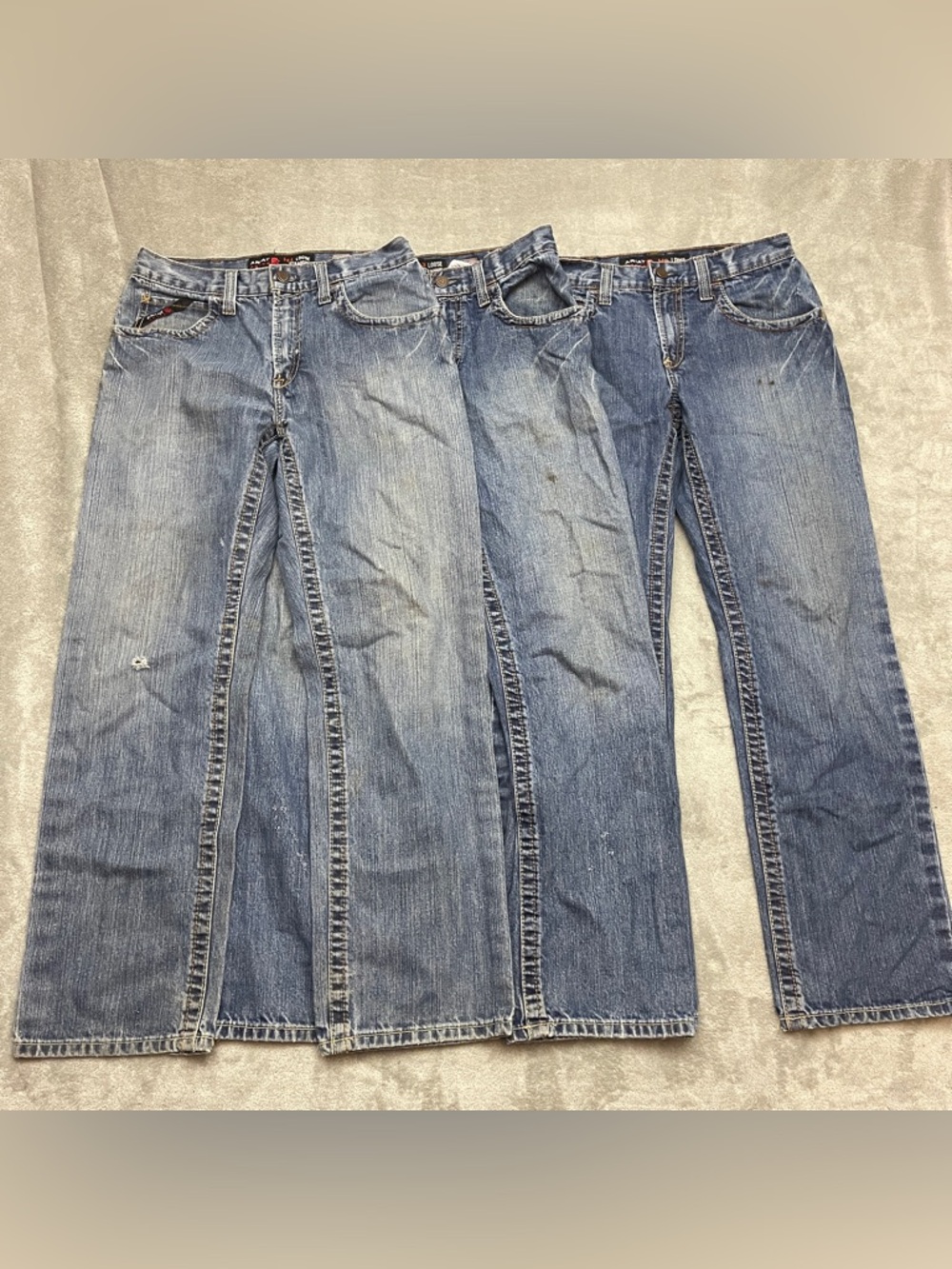 Ariat FR M3 Loose Straight Jeans Mens 30x32 Blue Flame Resistant Denim Lot Of 3